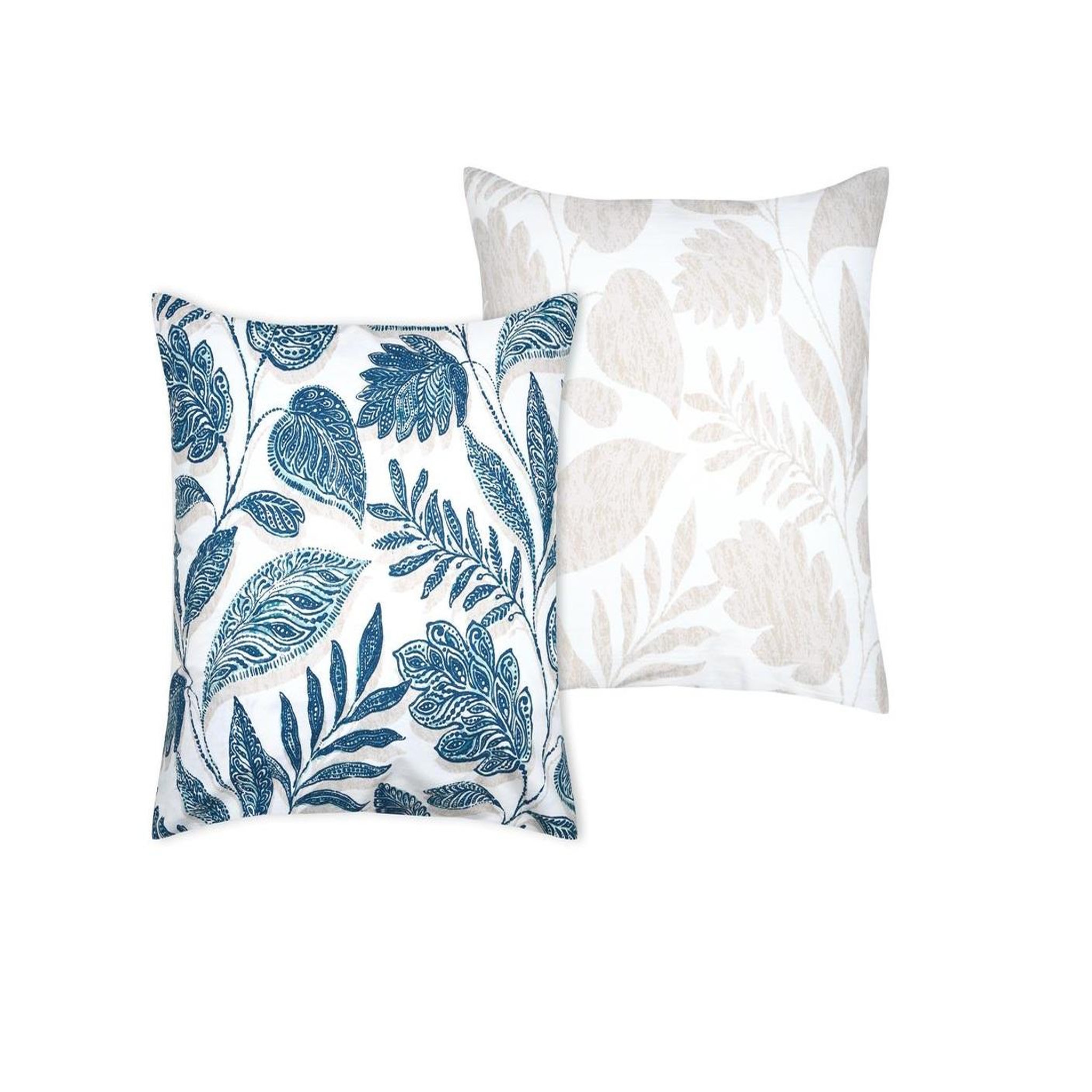 Voir la diapositive 3 : Eden Taie d'oreiller percale de coton motif feuillage 63x63cm