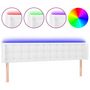 Voir la diapositive 2 : VIDAXL Tete de lit a LED Blanc 203x16x78/88 cm Similicuir