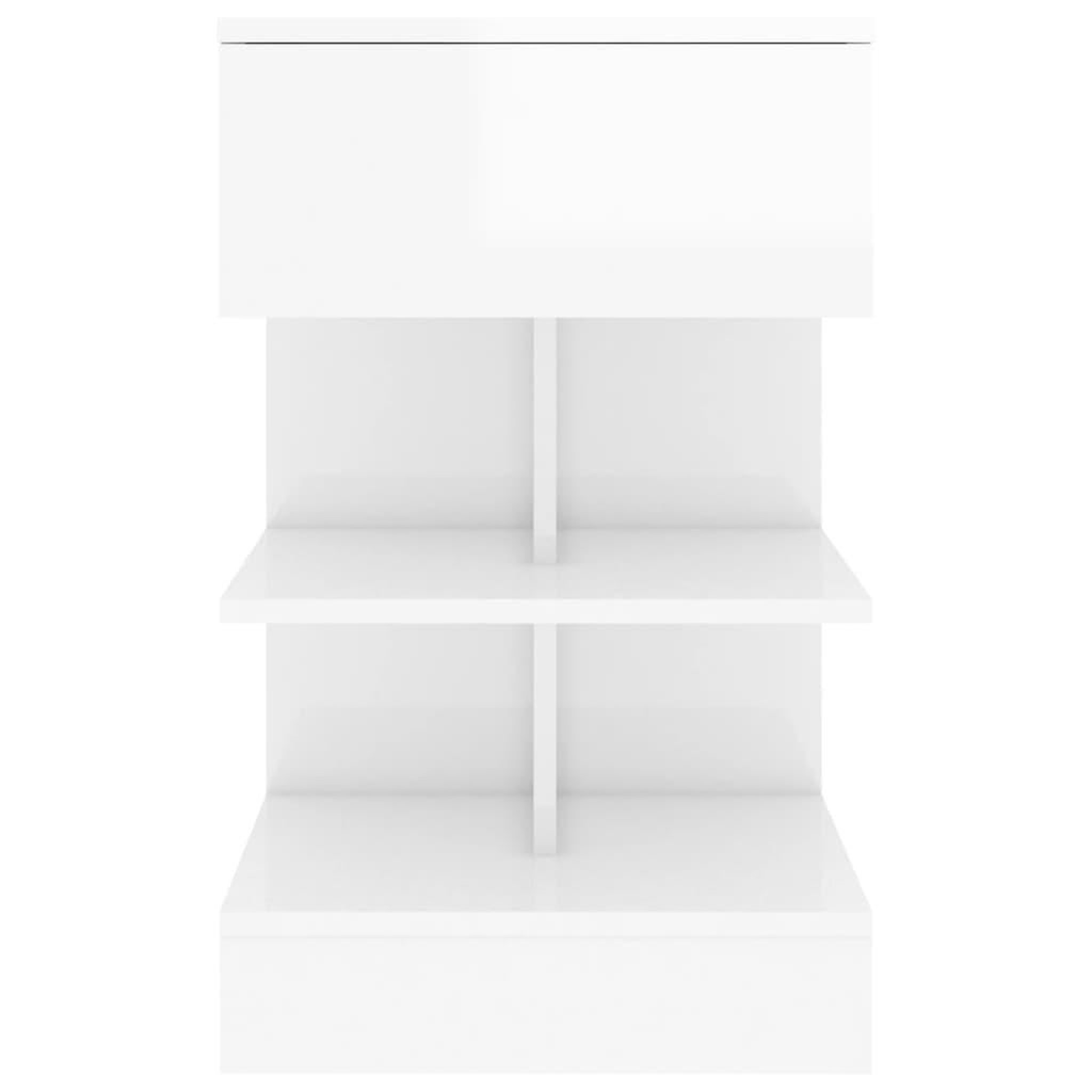 Voir la diapositive 5 : VIDAXL Table de chevet Blanc brillant 40x35x65 cm Bois d'ingenierie