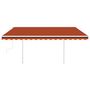 Voir la diapositive 3 : VIDAXL Auvent manuel retractable avec LED 4,5x3 m Orange et marron