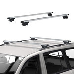 HOMCOM Barres de toit de voiture verrouillables 2 clés fournies dim. 135L x 5,5l x 7H cm aluminium gris noir