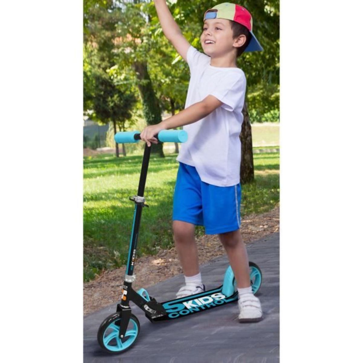 STAMP Trottinette pliable ajustable 200mm avec béquille - Skids Control