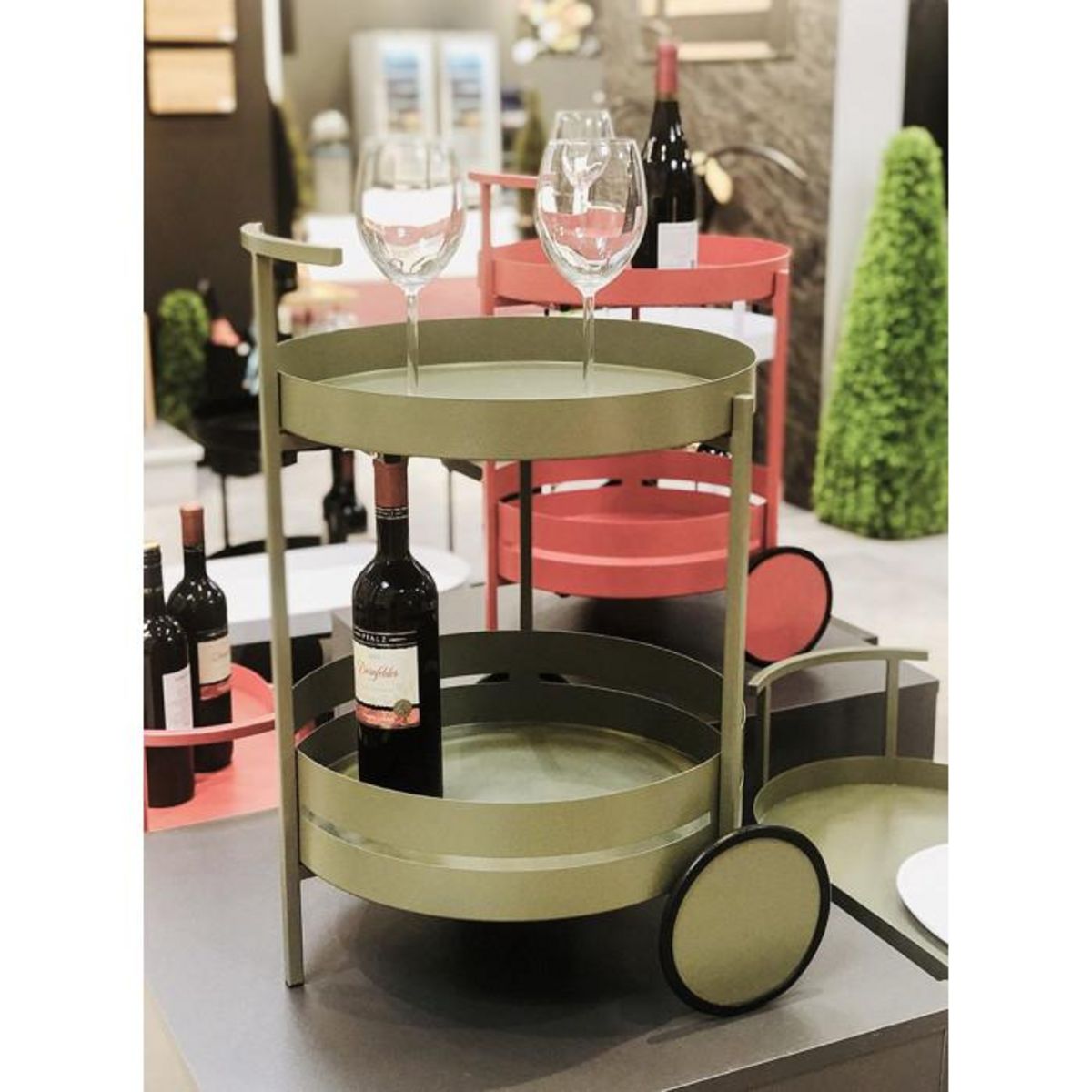 Paris Prix Desserte de Cuisine Ronde  Postres  62cm Vert