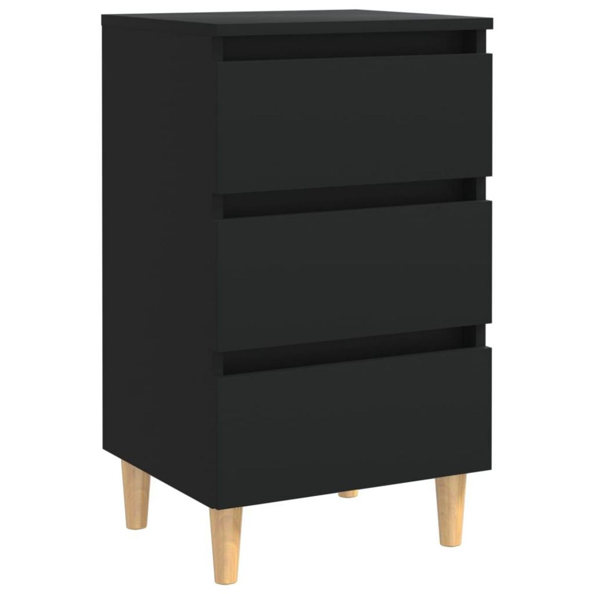 VIDAXL Tables de chevet avec pieds en bois 2 pcs noir 40x35x69 cm