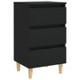 Voir la diapositive 3 : VIDAXL Tables de chevet avec pieds en bois 2 pcs noir 40x35x69 cm