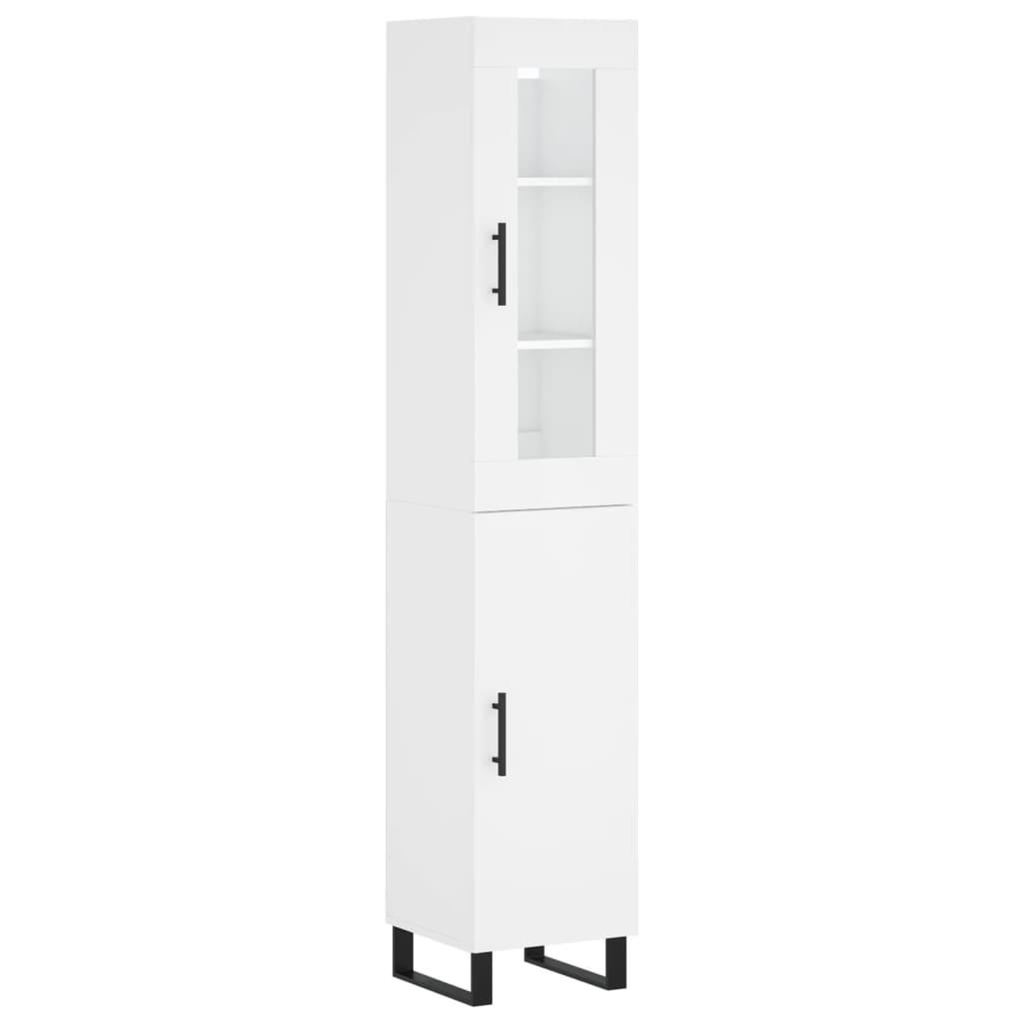 Voir la diapositive 2 : VIDAXL Buffet haut Blanc 34,5x34x180 cm Bois d'ingenierie