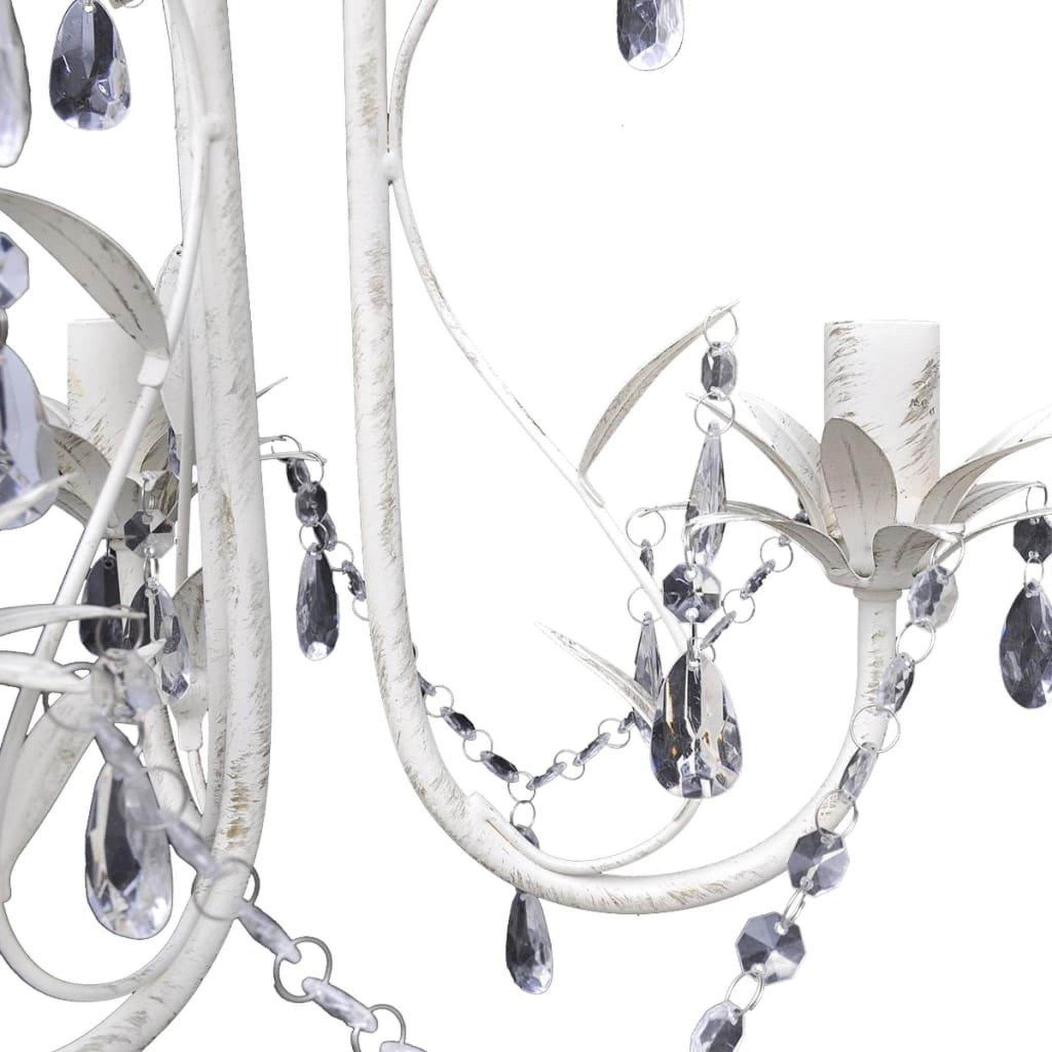 Voir la diapositive 5 : VIDAXL Lustres suspendus a cristaux 4 pcs Blanc elegant