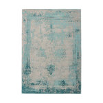 Paris Prix Tapis Vintage Tissé  Nostalgia  Turquoise. Coloris disponibles : Bleu