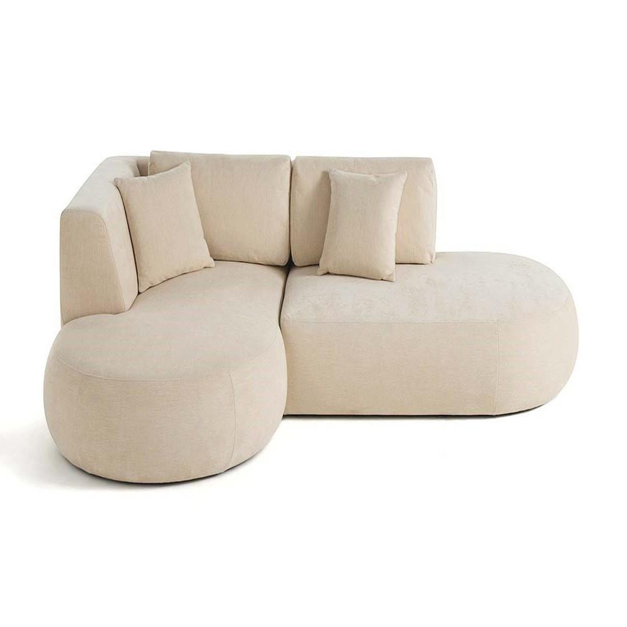 Voir la diapositive 6 : LISA DESIGN Santorini - canapé modulable d'angle gauche - 4 places - en tissu texturé