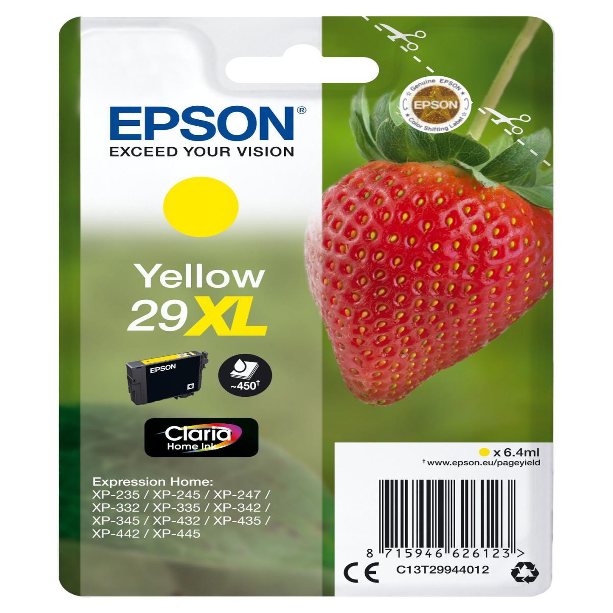 Voir la diapositive 2 : Epson EPSON Cartouche T2994 - Fraise - Jaune XL