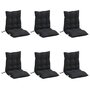 Voir la diapositive 3 : VIDAXL Coussins de chaise a dossier bas lot de 6 noir tissu oxford