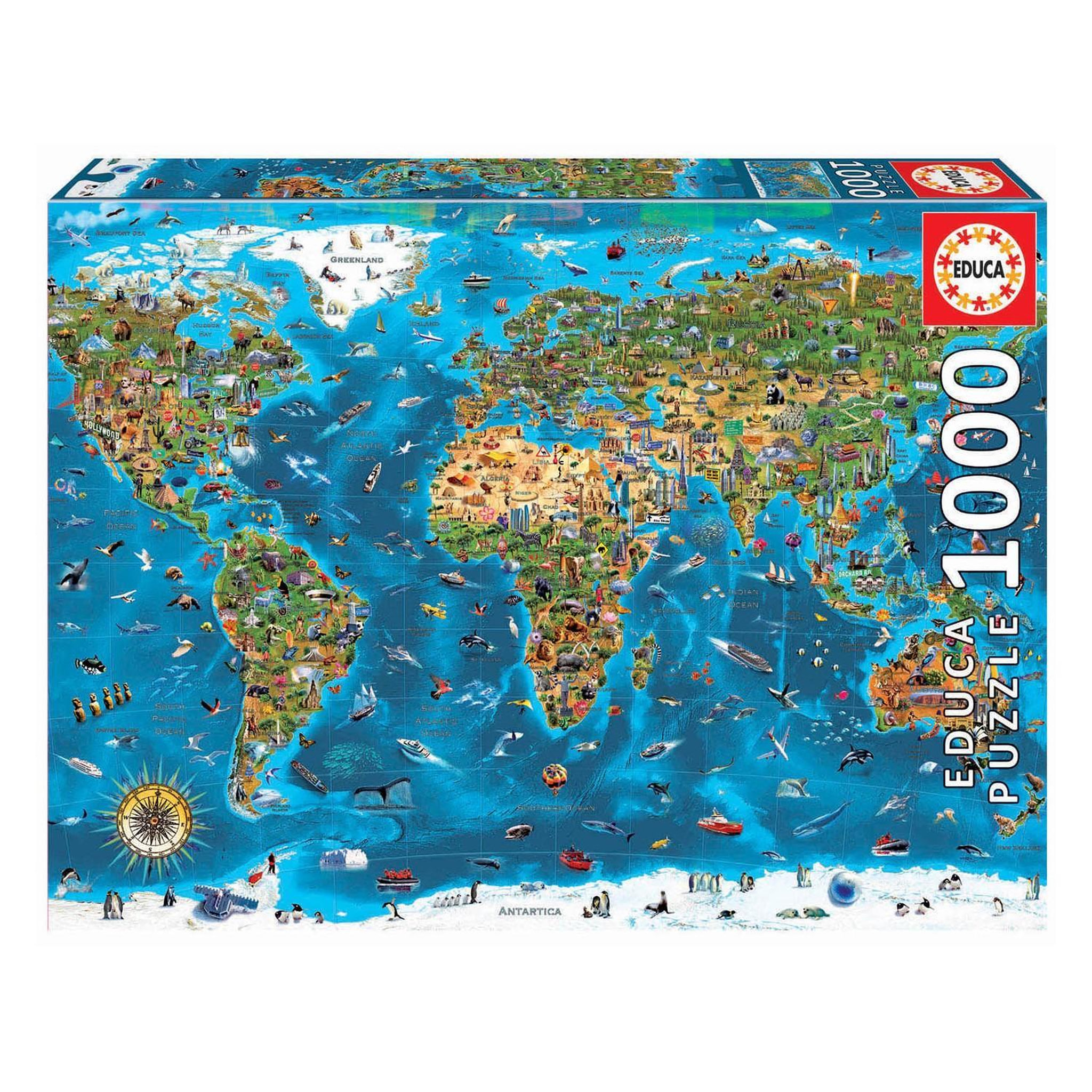 Voir la diapositive 2 : EDUCA Puzzle 1000 pièces : merveilles du monde