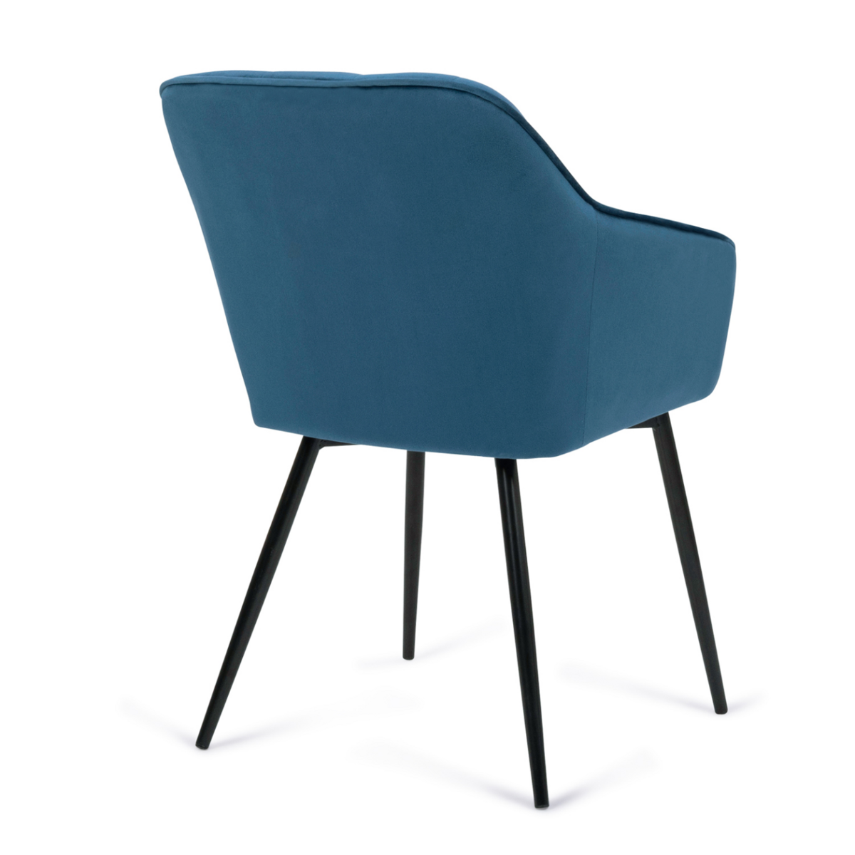 ID MARKET Lot de 2 chaises de salle à manger, fauteuils de table MADY en velours bleu canard