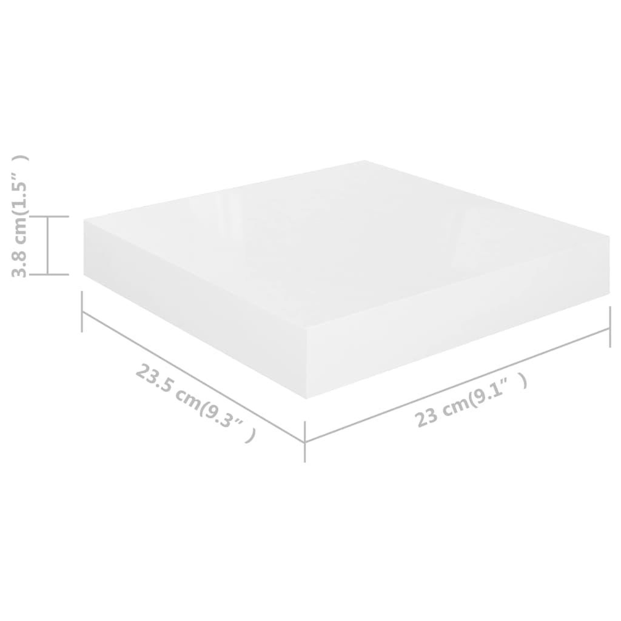Voir la diapositive 6 : VIDAXL Etagere murale flottante 2 pcs Blanc brillant 23x23,5x3,8cm MDF