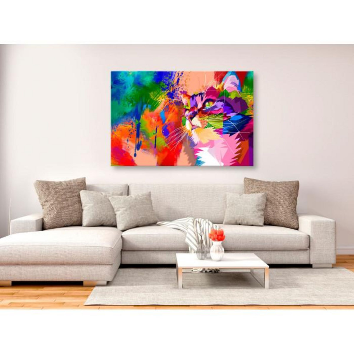 Paris Prix Tableau Imprimé  Colourful Cat Wide