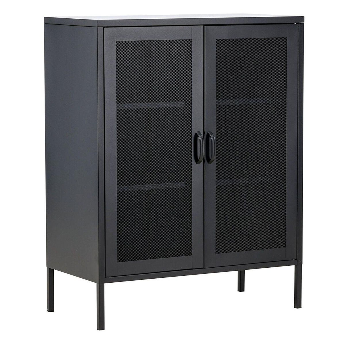 Paris Prix Buffet 2 Portes en Métal  Misha  101cm Noir