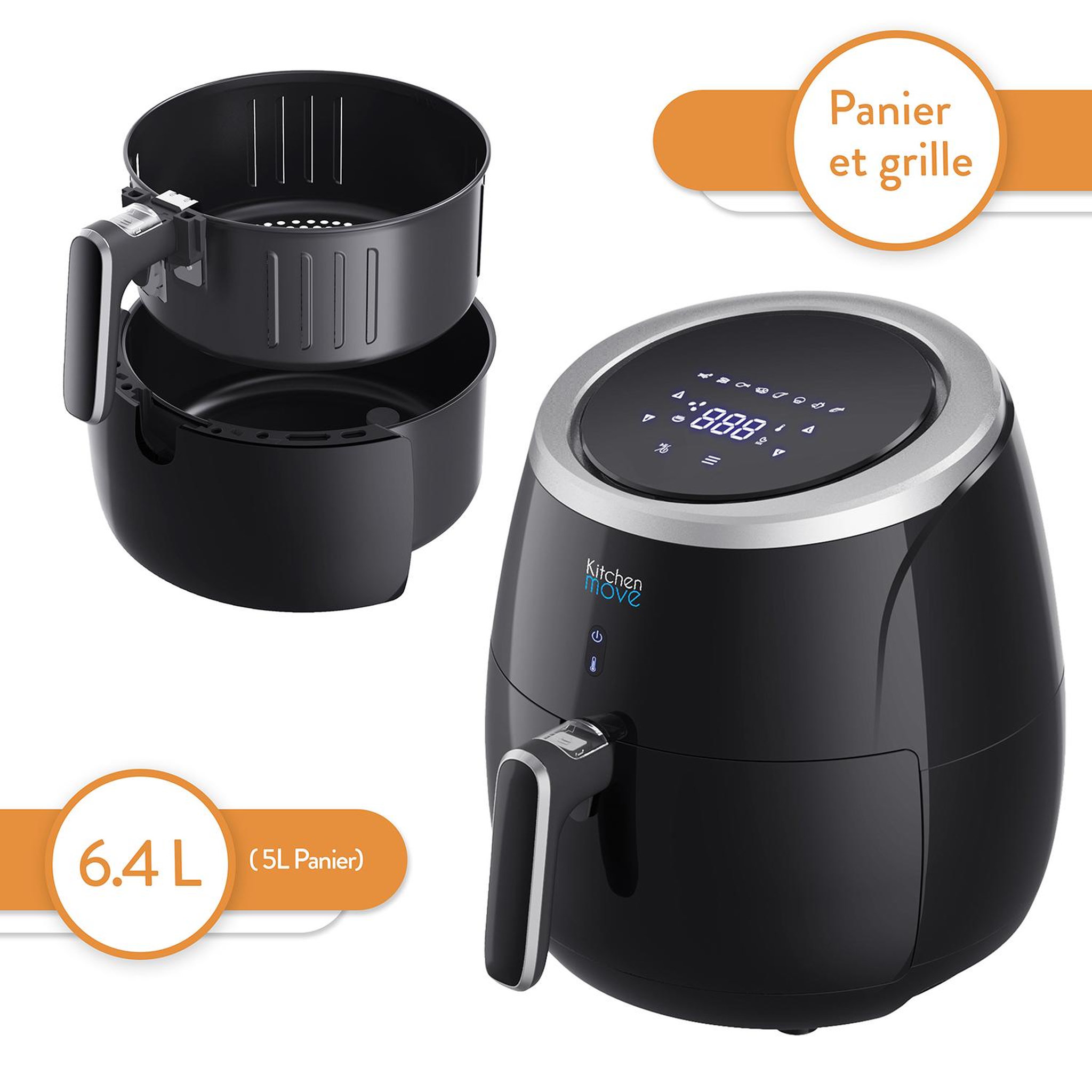 Voir la diapositive 4 : Kitchen move Friteuse sans huile 6.4l 1.3kg 2000w - bat-25a