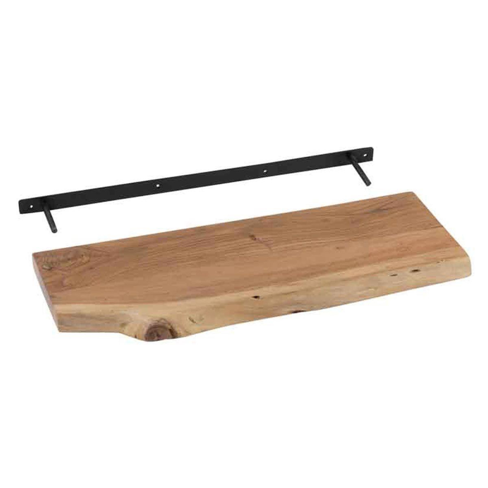 Voir la diapositive 2 : J-LINE Étagère murale en bois  gérard  70cm naturel