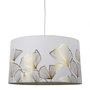 Voir la diapositive 1 : OSTARIA Suspension cylindrique Ginkgo blanc doré D40