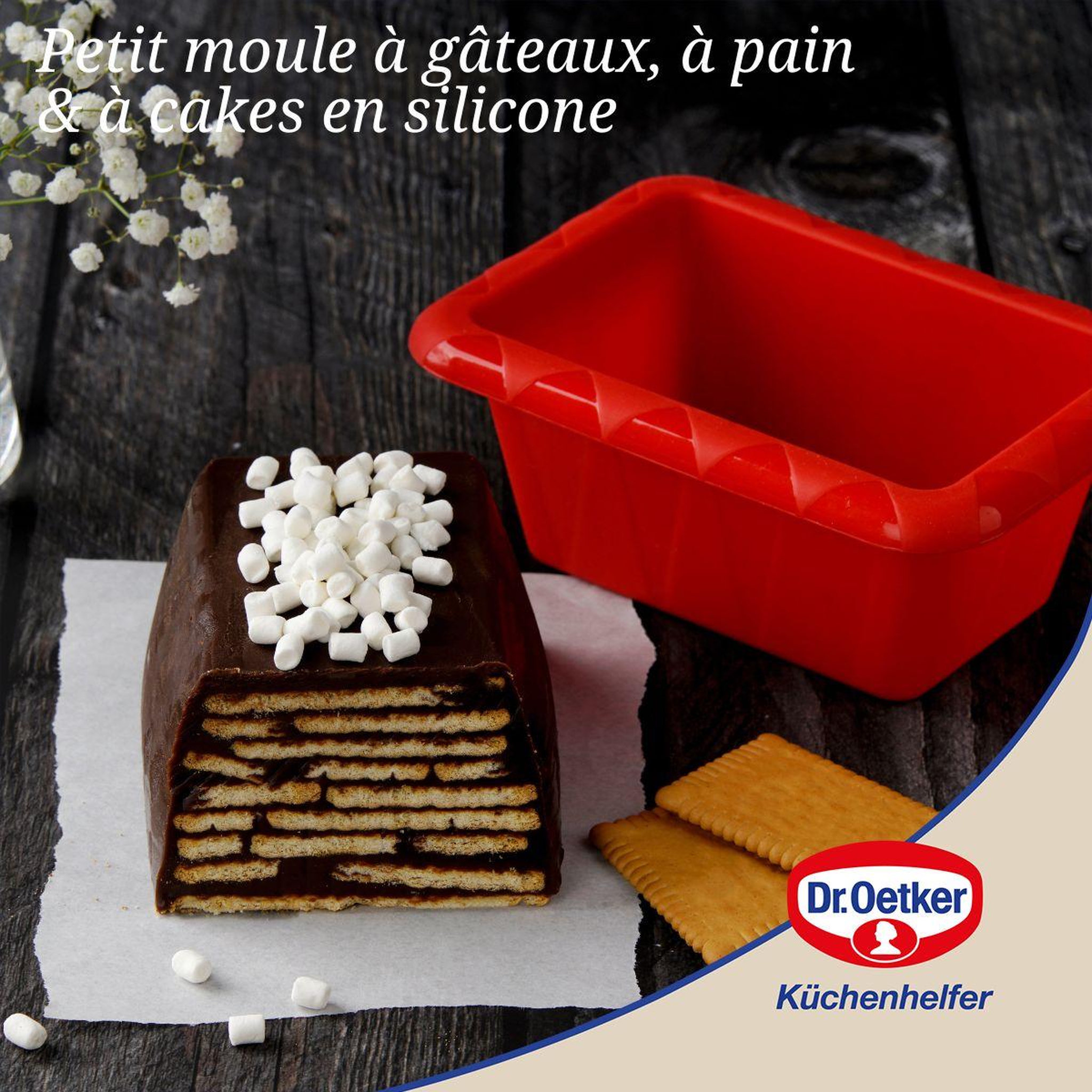 Voir la diapositive 2 : DR.OETKER Petit moule à cake 18cm en silicone dr oetker flexxibel love