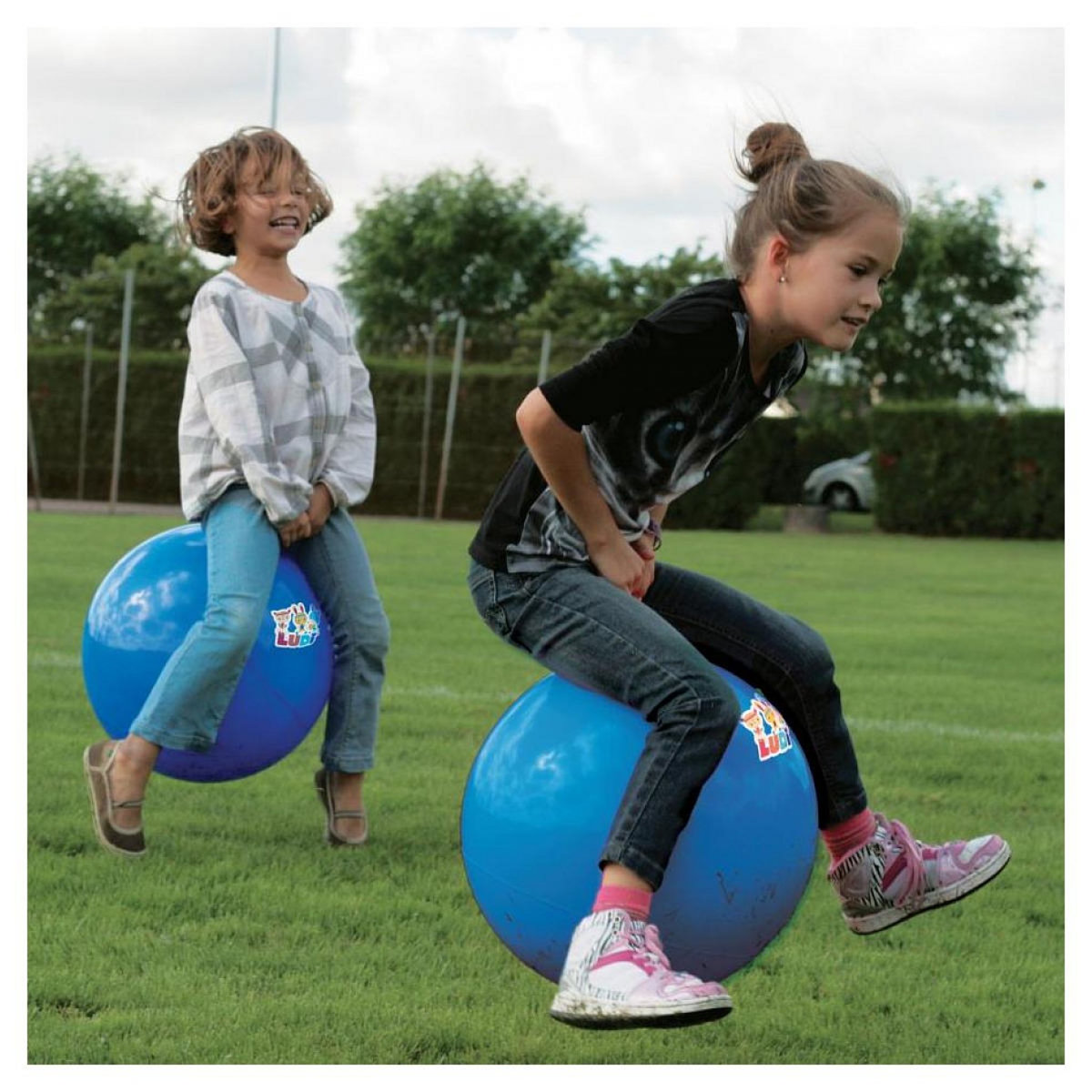 LUDI Ballon sauteur 45 cm bleu