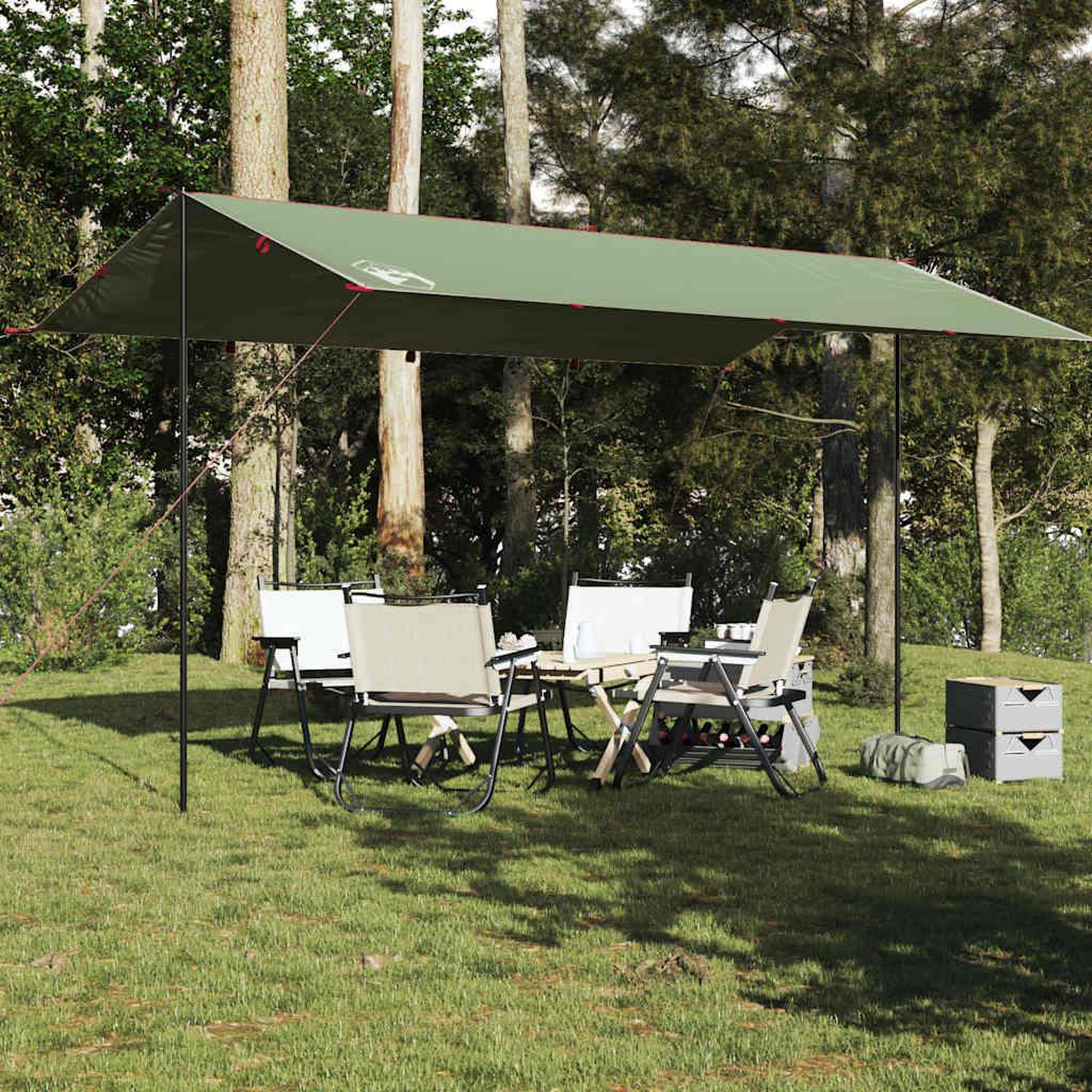 Voir la diapositive 3 : VIDAXL Bache de camping vert 500x294 cm impermeable