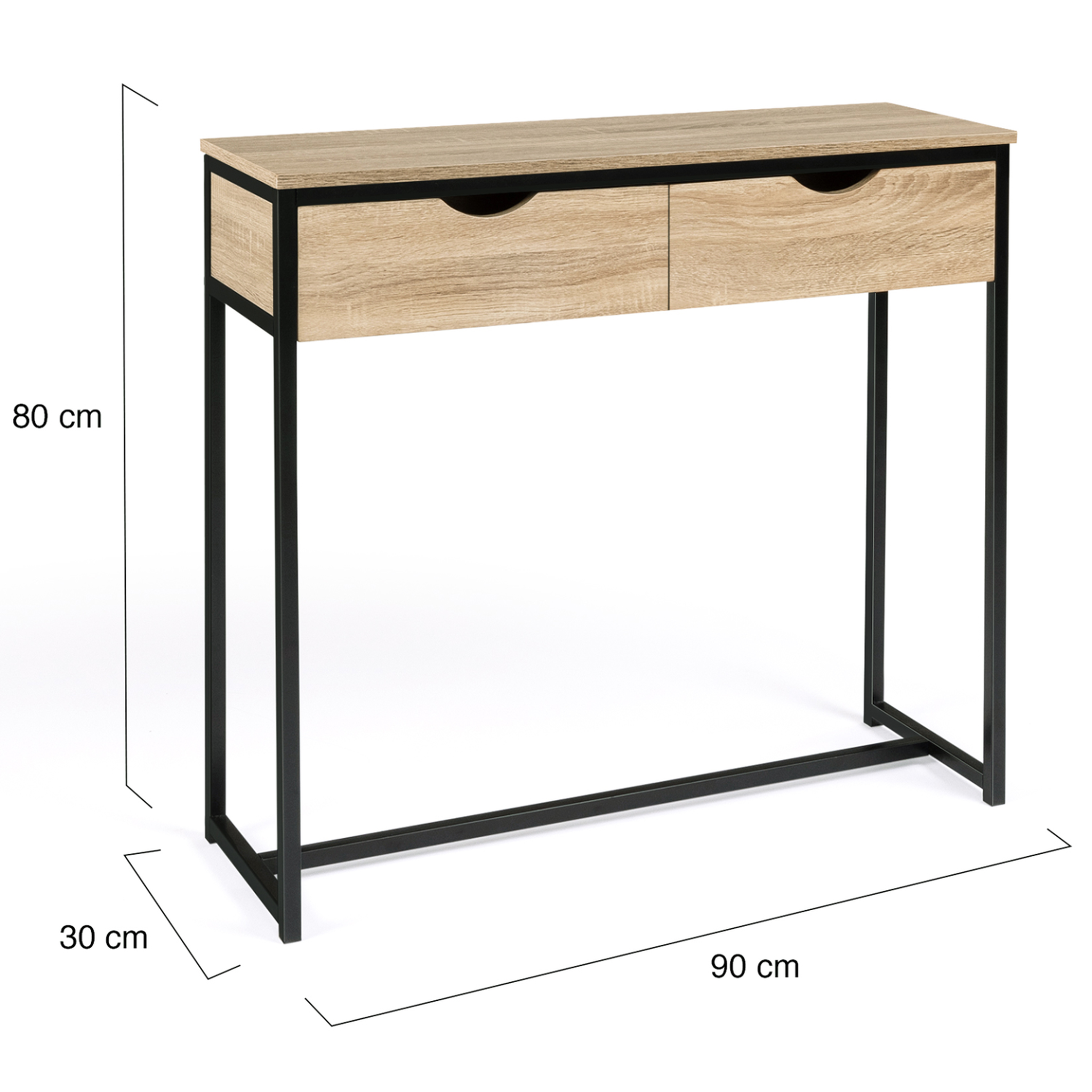 Voir la diapositive 6 : ID MARKET Console 2 tiroirs detroit design industriel