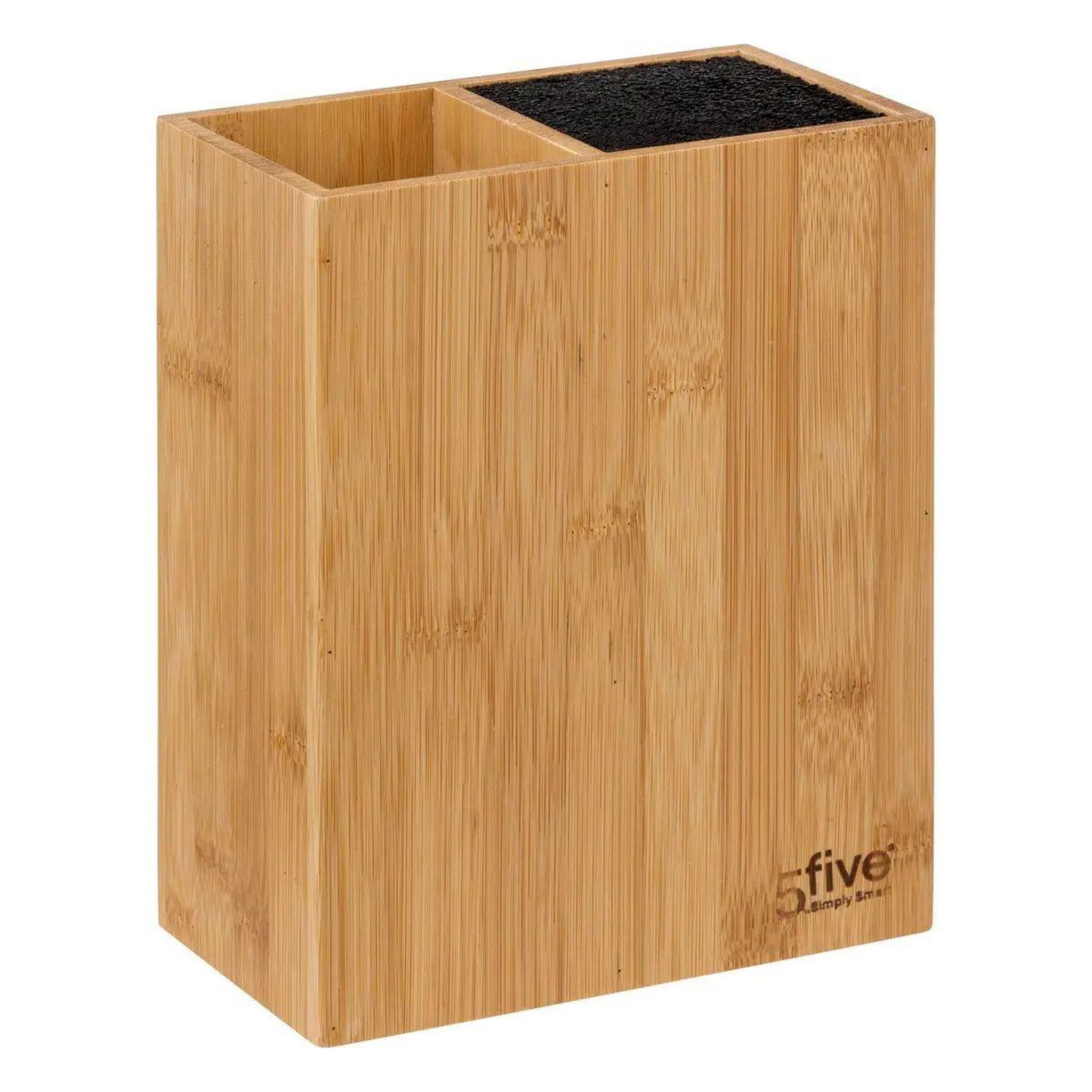 Voir la diapositive 2 : FIVE Bloc couteaux & ustensiles  blackbamboo  35cm naturel