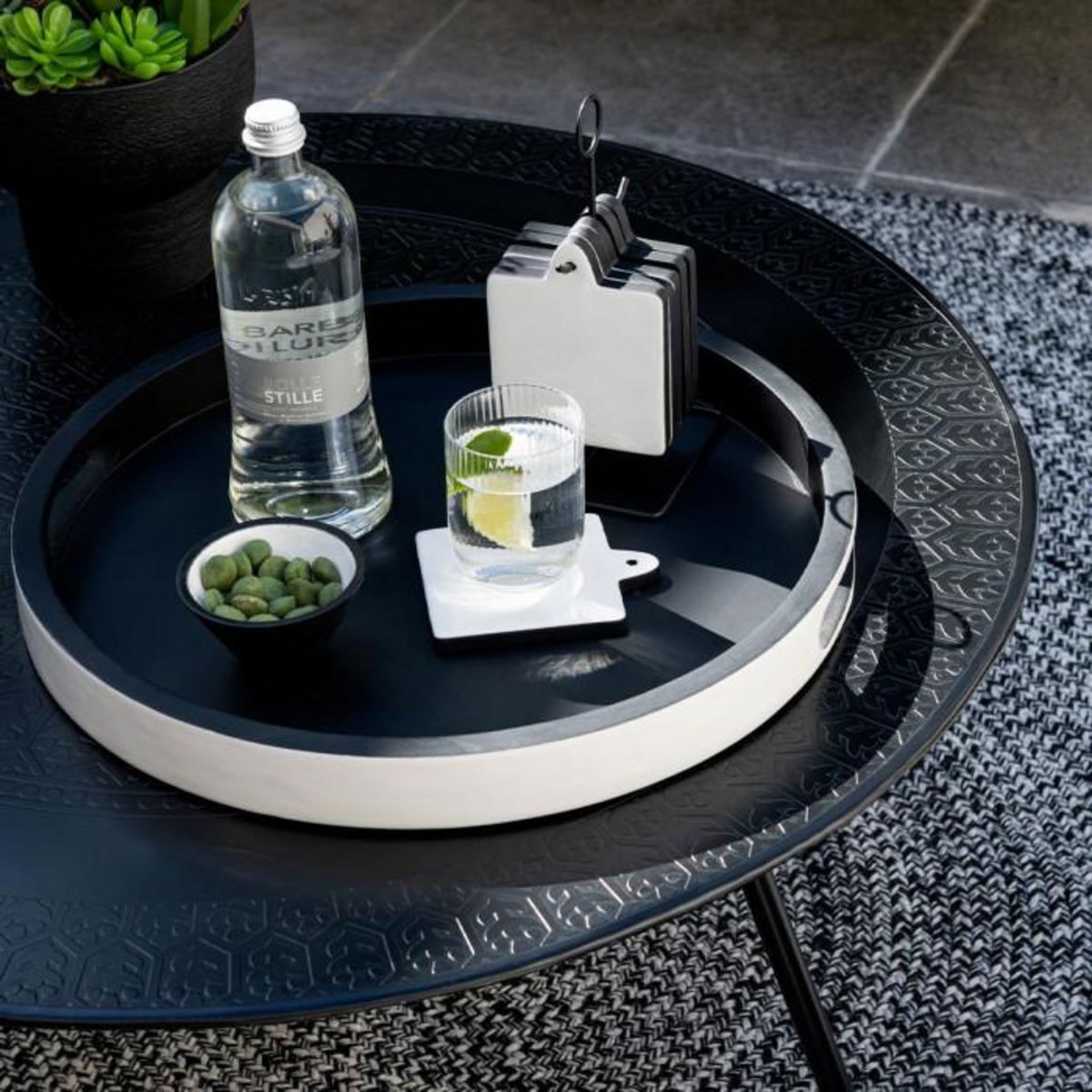 Paris Prix Lot de 6 Dessous de Verre  Tokyo  23cm Noir & Blanc