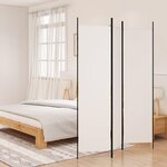VIDAXL Cloison de separation 3 panneaux Blanc 150x200 cm Tissu