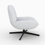 Voir la diapositive 5 : Rendez vous déco Fauteuil pivotant en tissu bouclé gris chiné-Elvis