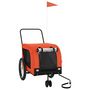 Voir la diapositive 2 : VIDAXL Remorque de velo pour animaux de compagnie orange et noir