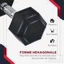 Voir la diapositive 6 : HOMCOM Ensemble d'haltères courtes total 16 Kg - entraînement musculaire & haltérophilie - acier caoutchouc noir