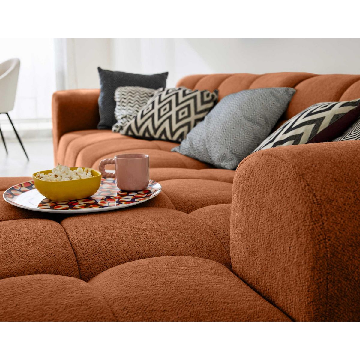 LISA DESIGN Ray - canapé d'angle droit - 4 places - en tissu texturé