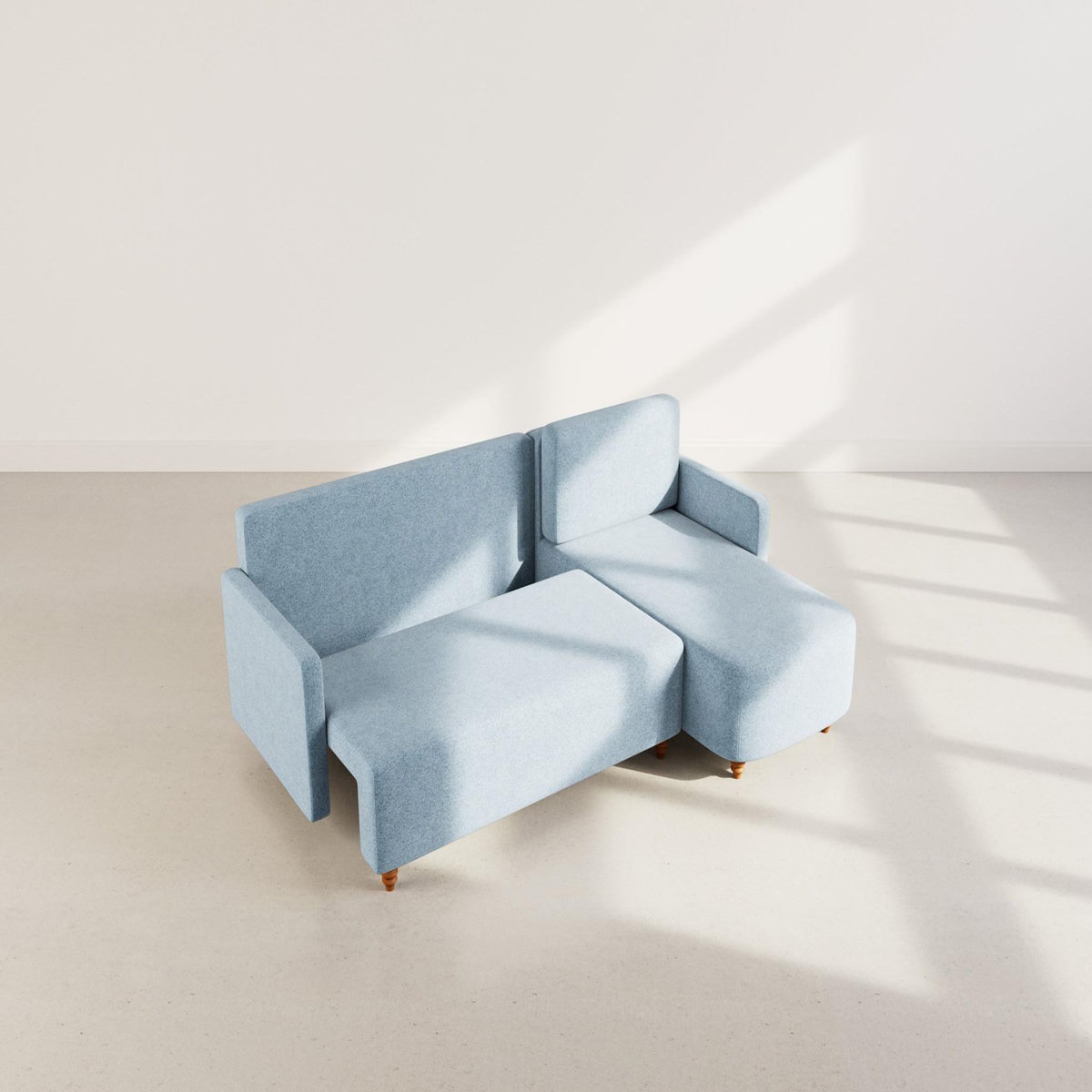 BEST MOBILIER Calypso - canapé d'angle réversible 4 places convertible avec coffre en tissu