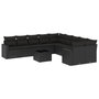 Voir la diapositive 2 : VIDAXL Salon de jardin 11 pcs avec coussins noir resine tressee