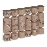 ATMOSPHERA Lot de 6 Crackers de Noël Déco  Kraft  21cm Naturel