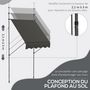 Voir la diapositive 4 : OUTSUNNY Store banne autoportant manuel rétractable 1,5L x 1,2l x 2,1-3H m inclinaison réglable métal alu polyester gris