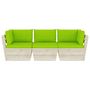 Voir la diapositive 3 : VIDAXL Canape palette a 3 places de jardin avec coussins Bois d'epicea