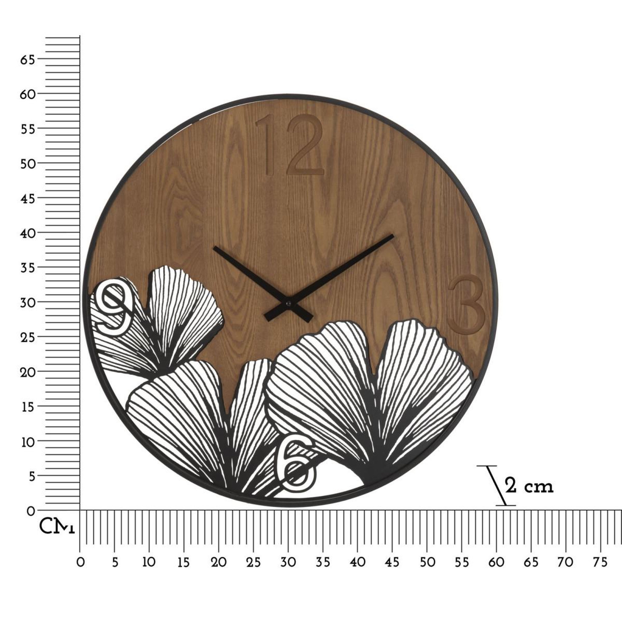 Voir la diapositive 6 : Paris Prix Horloge murale design  super leaf  60cm marron & noir
