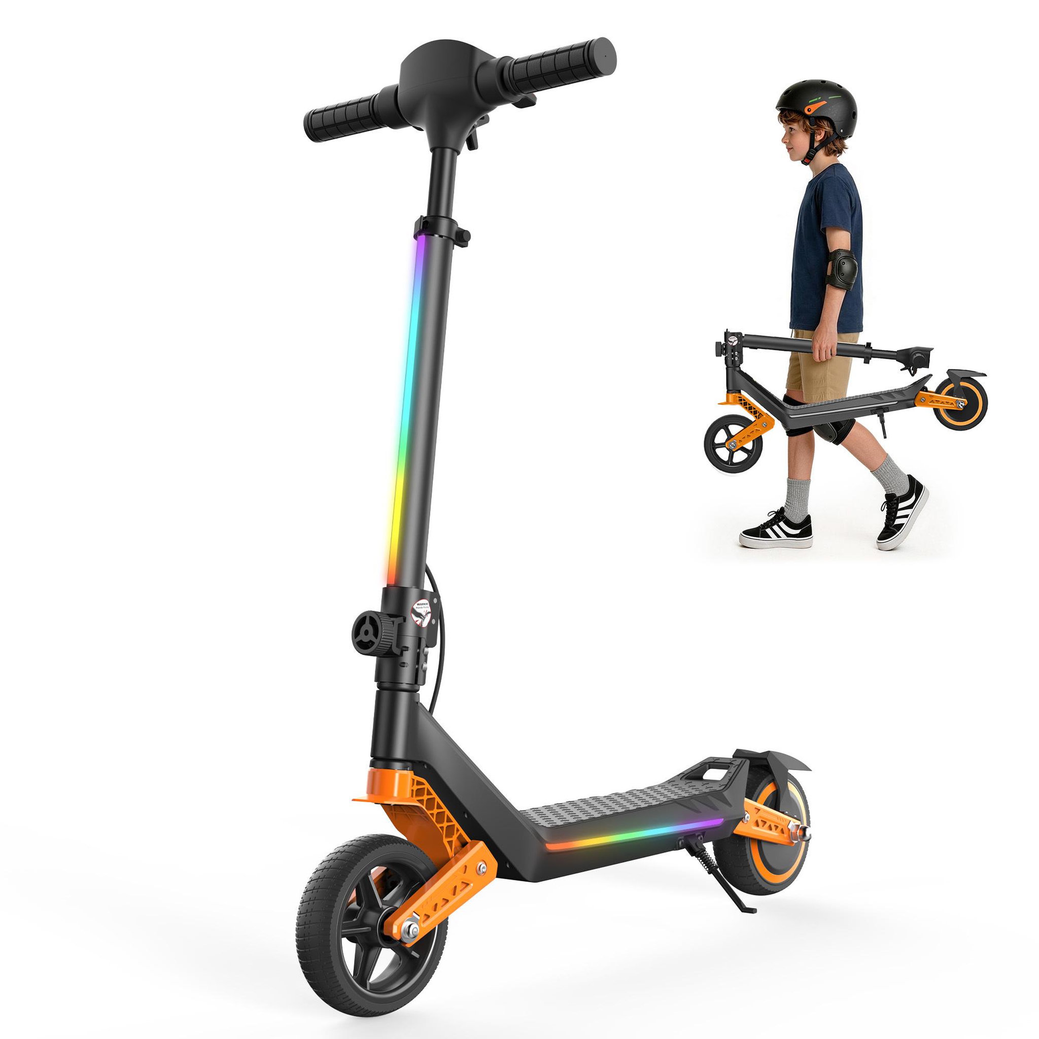 ISCOOTER Trottinette électrique pour enfants iScooter K6, écran LED, hauteur réglable, haut-parleur Bluetooth, pliable