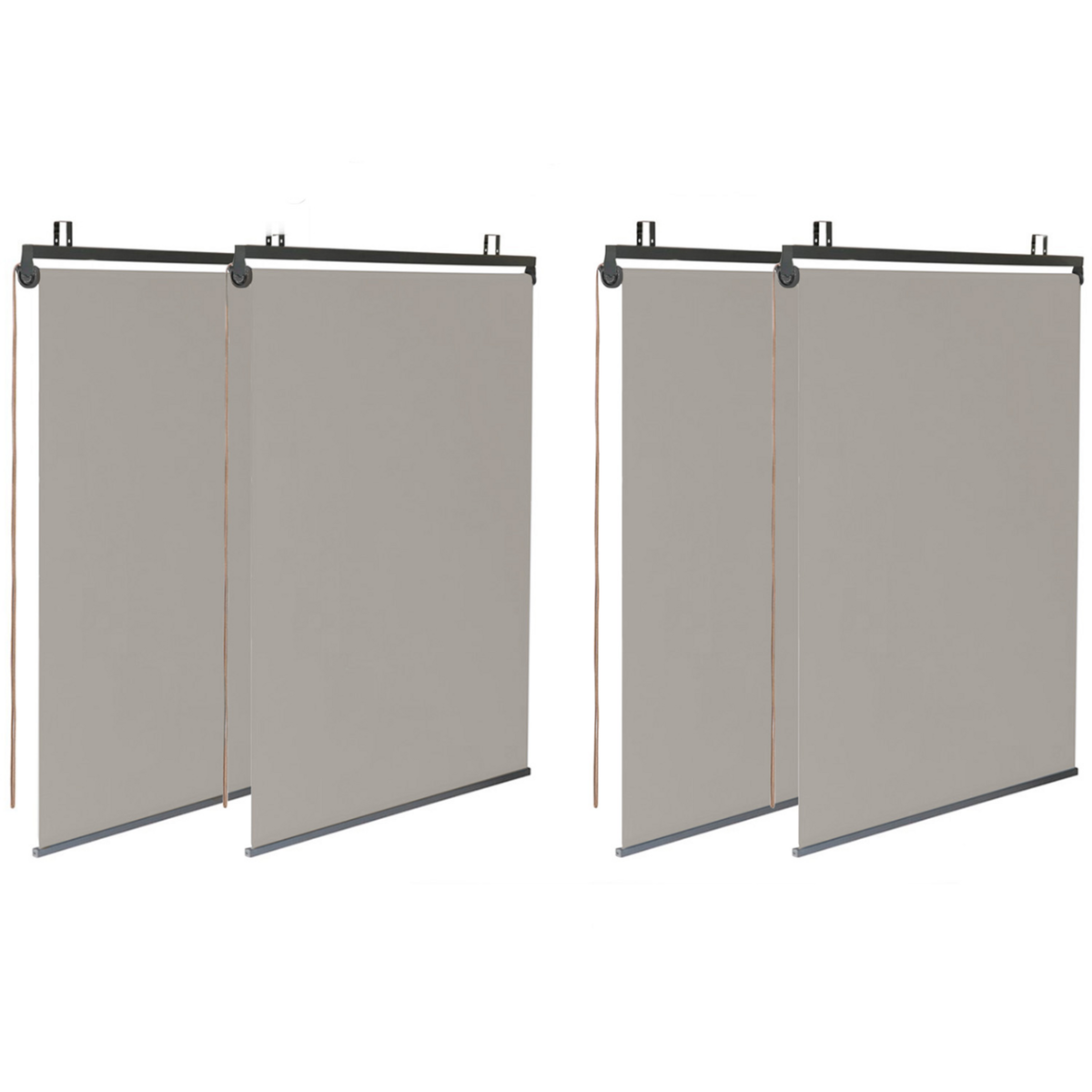 ID MARKET Pergola édition spéciale toit rétractable 3x4 M et 4 stores taupe