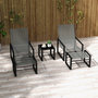 Voir la diapositive 4 : OUTSUNNY Salon de jardin 5 pièces 2 places métal noir tissu mesh gris