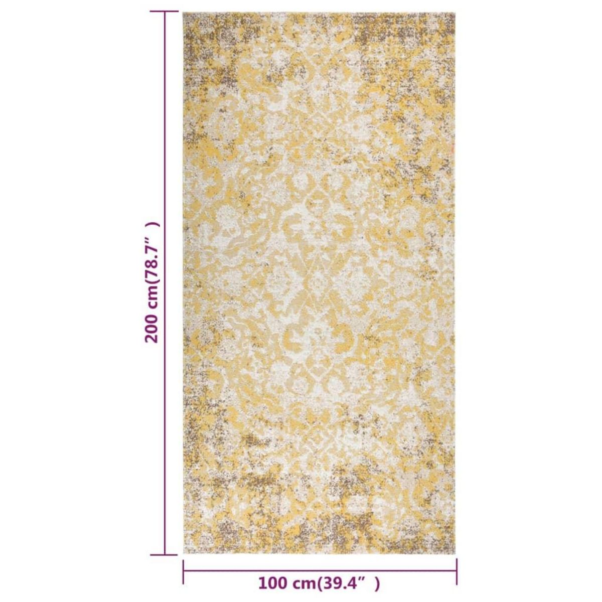 VIDAXL Tapis a tissage plat d'exterieur 100x200 cm Jaune