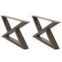 Voir la diapositive 2 : VIDAXL Pieds de table basse 2 pcs acier naturel 70x(30-31,3) cm acier