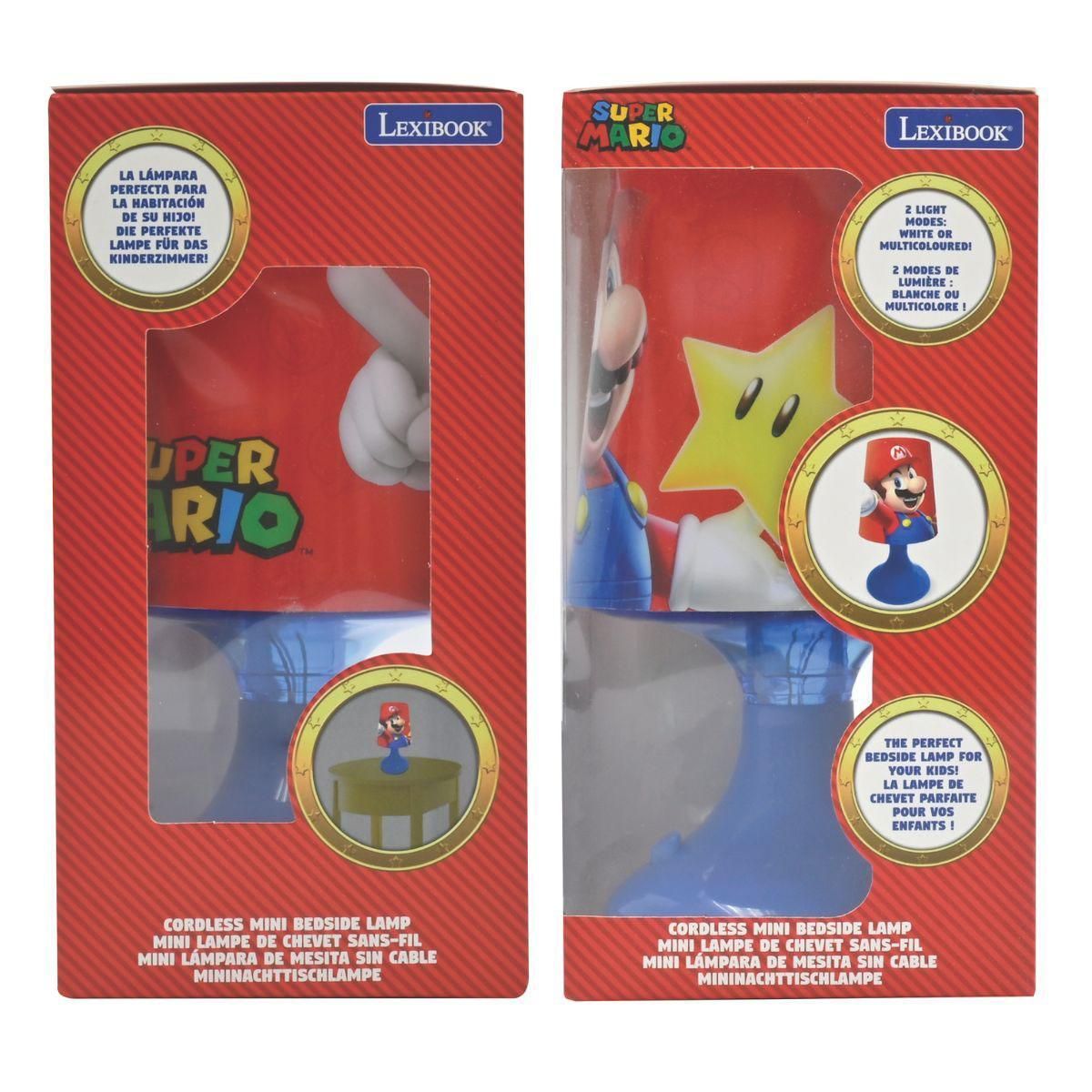Lexibook Mini lampe de chevet veilleuse sans fil Super Mario