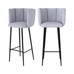 Rendez vous déco Lot de 2 chaises de bar en tissu gris clair 75 cm-Rosy