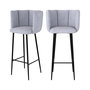 Voir la diapositive 1 : Rendez vous déco Lot de 2 chaises de bar en tissu gris clair 75 cm-Rosy