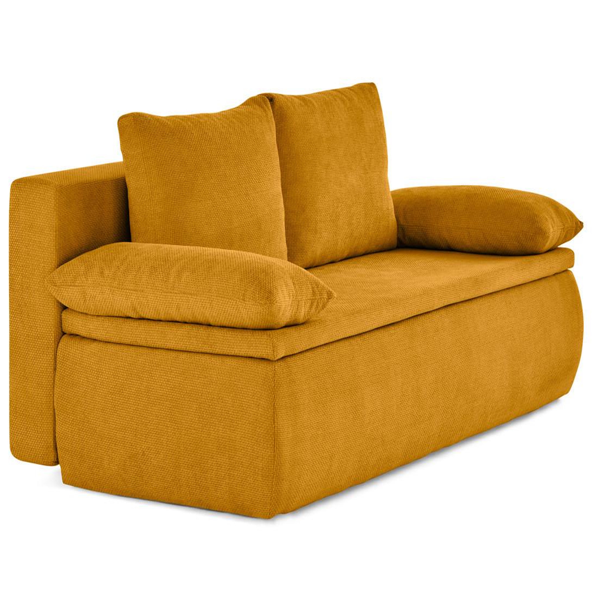 Voir la diapositive 4 : BEST MOBILIER Kurt - canapé 3 places convertible avec coffre en velours texturé