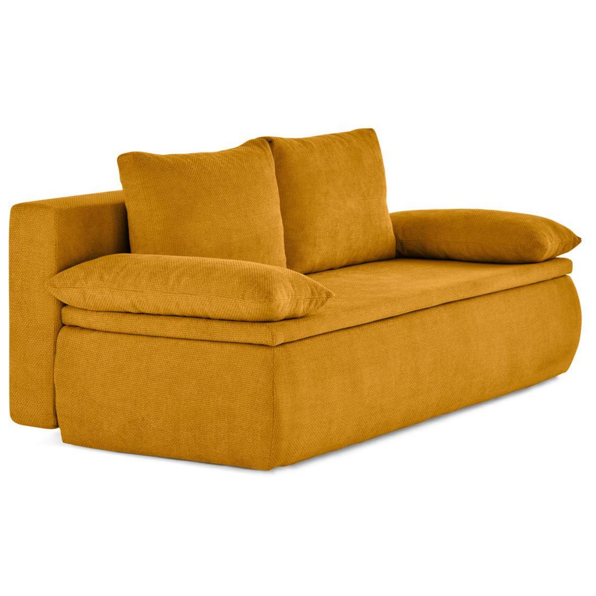 BEST MOBILIER Kurt - canapé 3 places convertible avec coffre en velours texturé